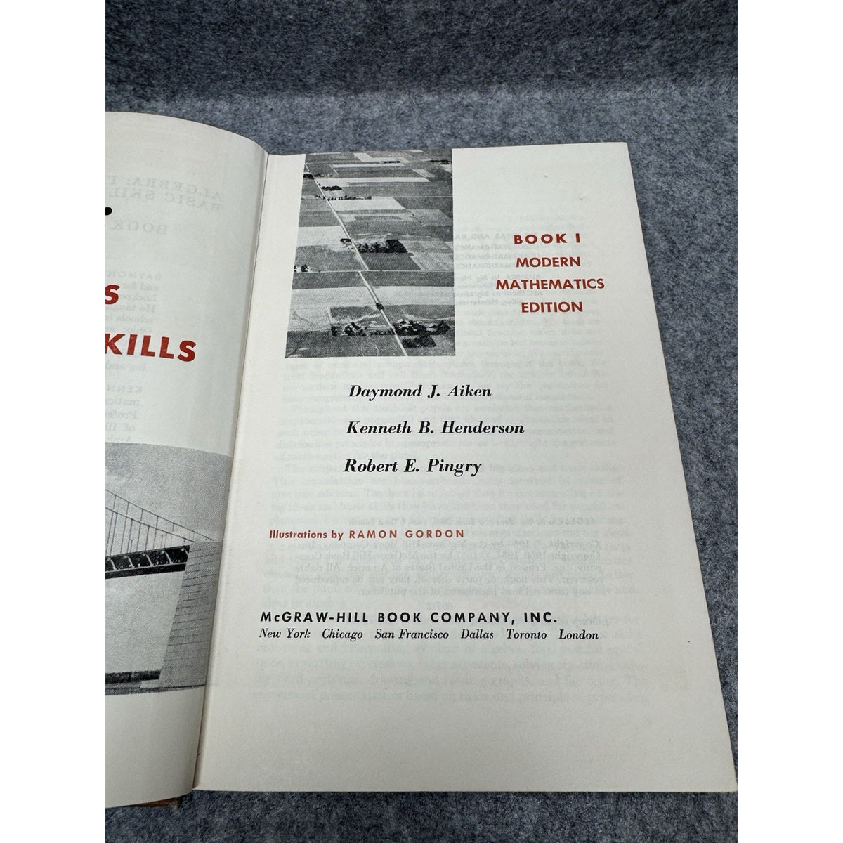 1960 Algebra Its Big Ideas Basic Skills Book 1 Vintage Math Textbook Airplane