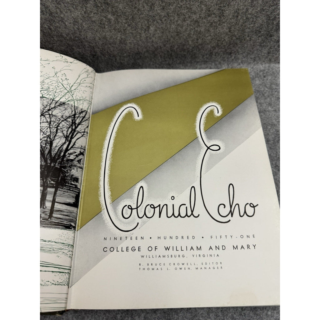 1951 Colonial Echo William & Mary Yearbook Williamsburg Virginia HC