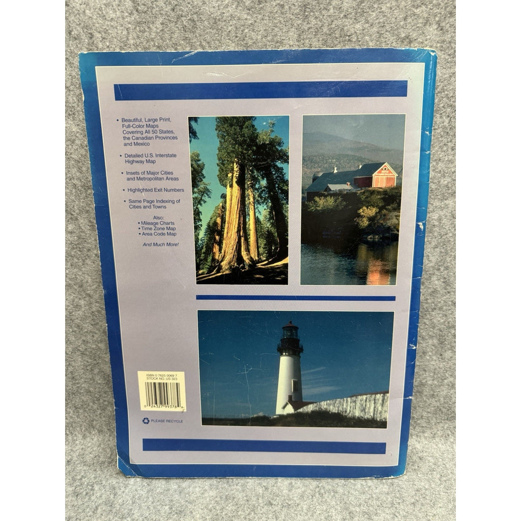 Universal Large Print Road Atlas USA Canada Mexico Vintage Map Book