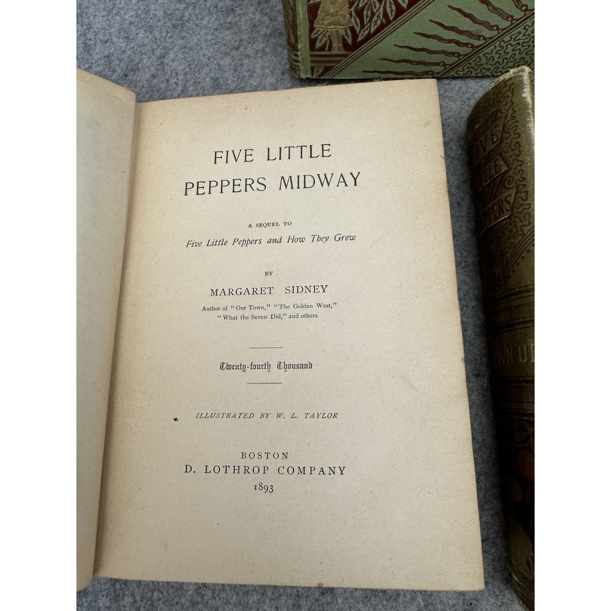 3 Antique Five Little Peppers Books Margaret Sidney 1890s Decorative HC Lot