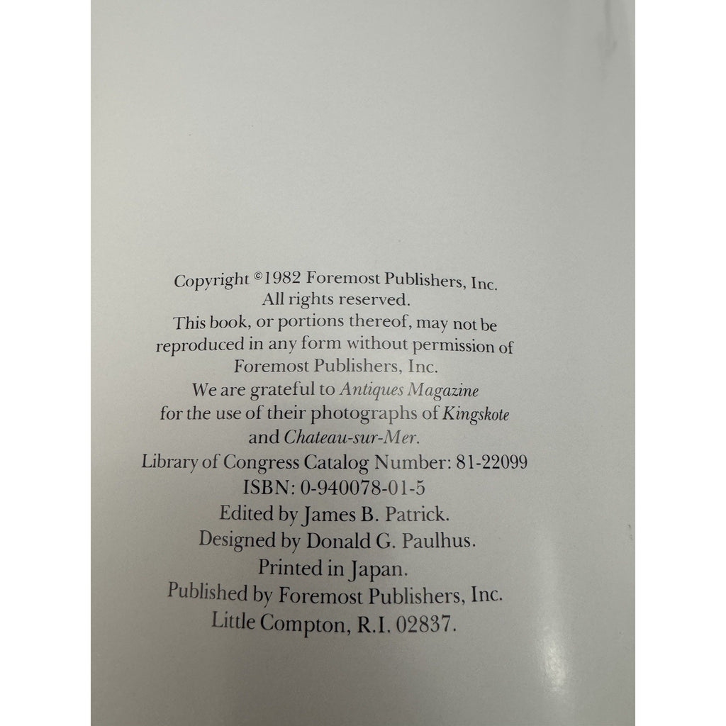 Newport Mansions The Gilded Age 1982 PB Richard Cheek Thomas Gannon