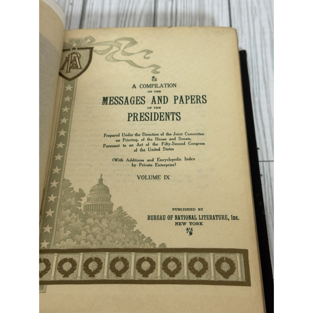 Messages and Papers of the Presidents Vol IX Richardson Antique 1897 HC
