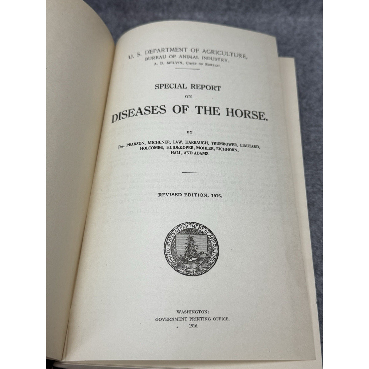 1916 Special Report Diseases of the Horse USDA Veterinary Color Plates HC