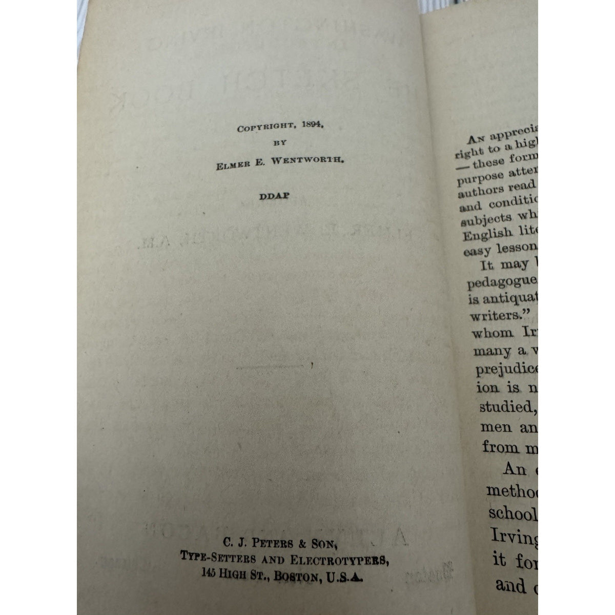 Sketch Book Washington Irving Allyn Bacon HC Academy Classics 1894