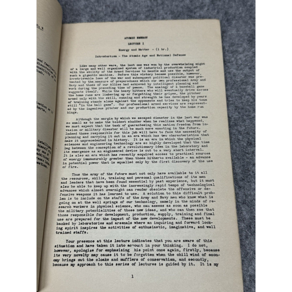 Atomic Energy Ground School Course Supplement No. 4 Second Air Force 1948