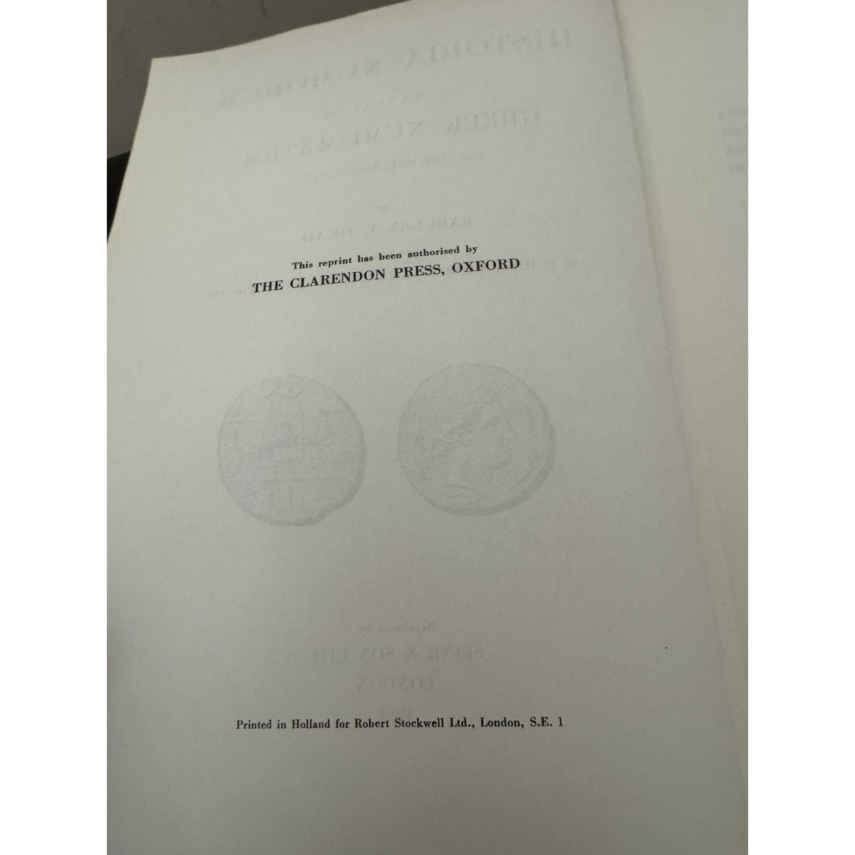 Historia Numorum Greek Numismatics Barclay Head 1963 Spink HC w/DJ