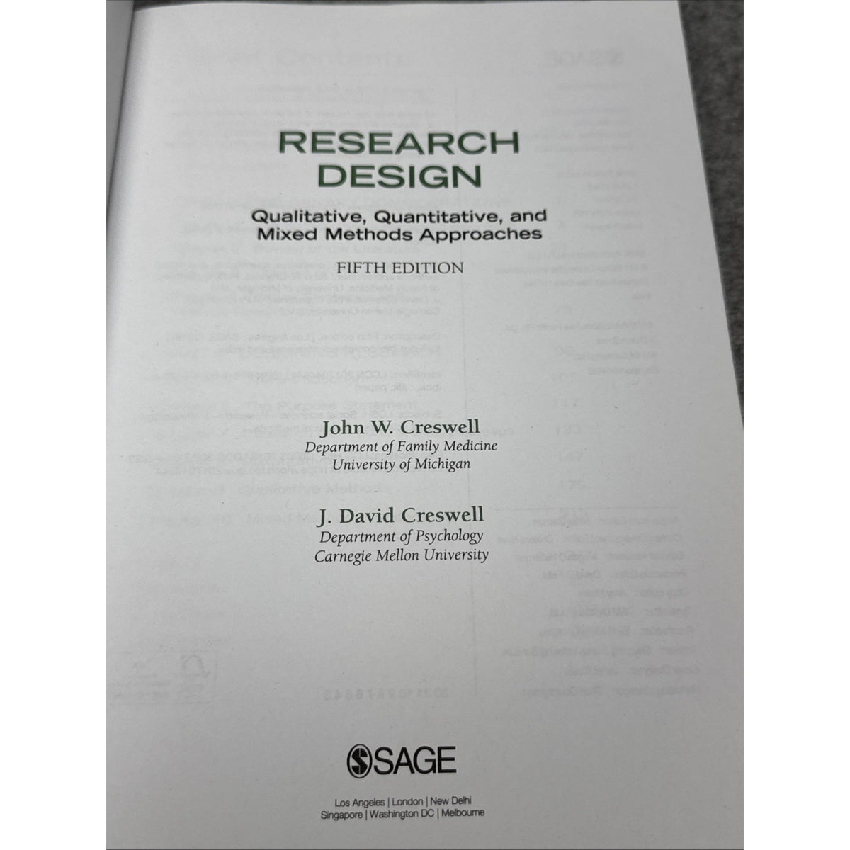 Research Design : Qualitative, Quantitative, and Mixed Methods Approaches by...