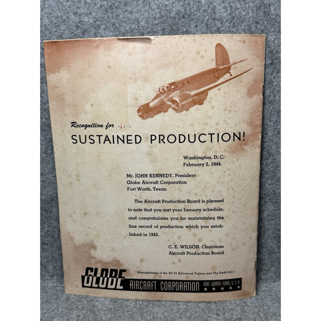1944 Globe Beam February WWII Aircraft Magazine AT-10 Fort Worth Golden Gloves