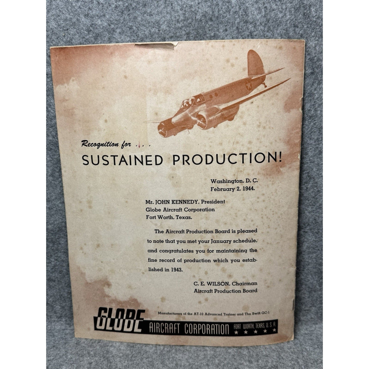 1944 Globe Beam February WWII Aircraft Magazine AT-10 Fort Worth Golden Gloves