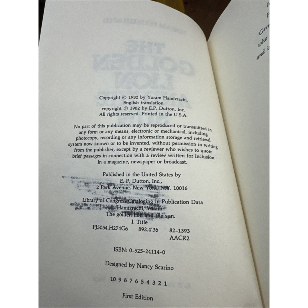 The Golden Lion and the Sun 1982 First Edition HC