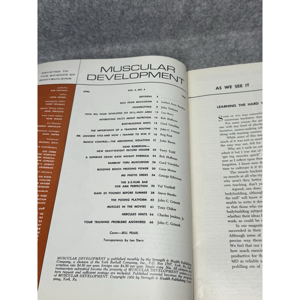 1966 Muscular Development Magazine Bill Pearl Reg Park Vintage Bodybuilding