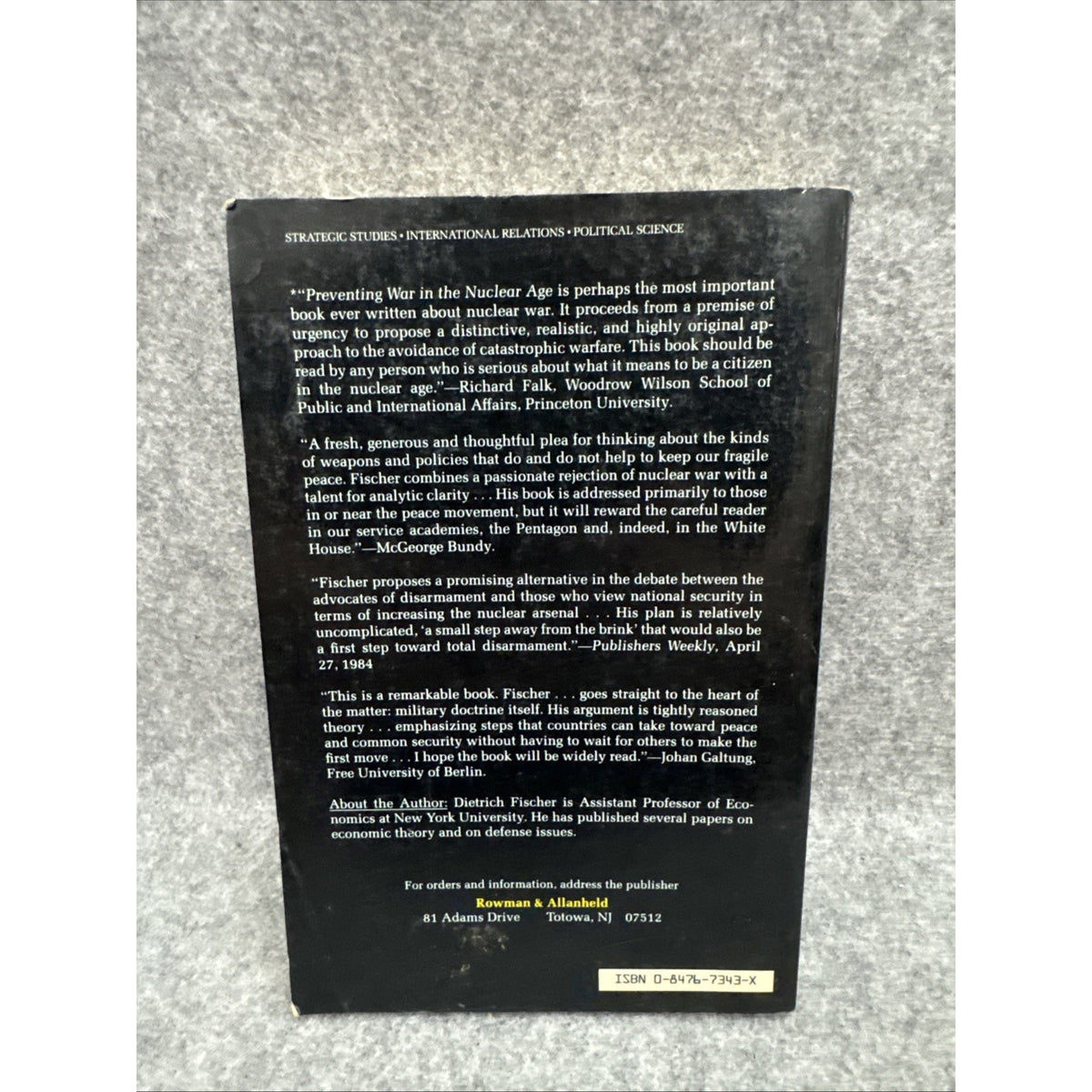 PREVENTING WAR IN THE NUCLEAR AGE By Dietrich Fischer Paperback