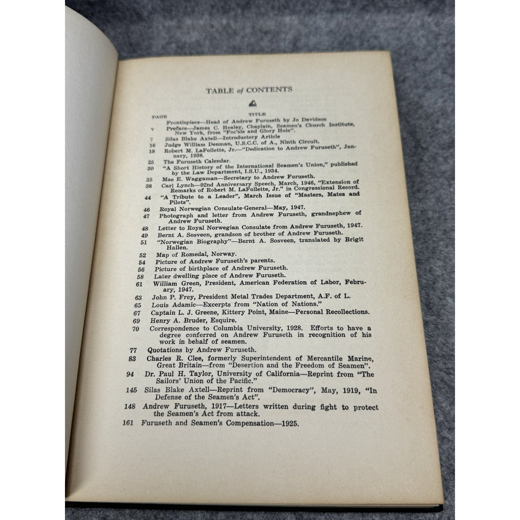 1948 A Symposium on Andrew Furuseth Inscribed Maritime Labor Union History