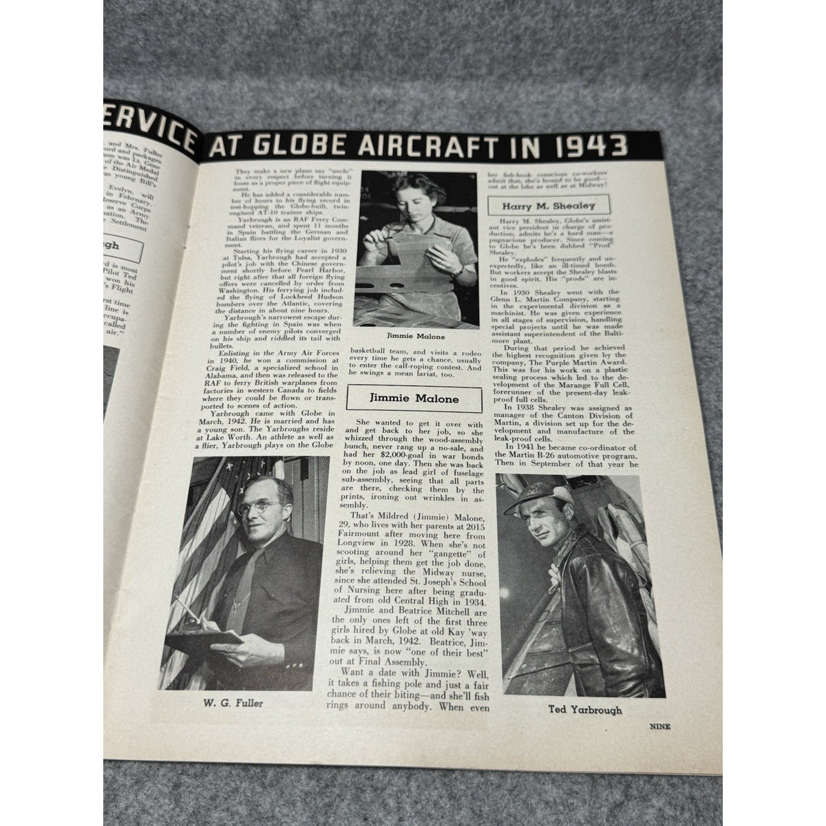 1943 Globe Beam December WWII Aircraft Magazine AT-10 Christmas Fort Worth