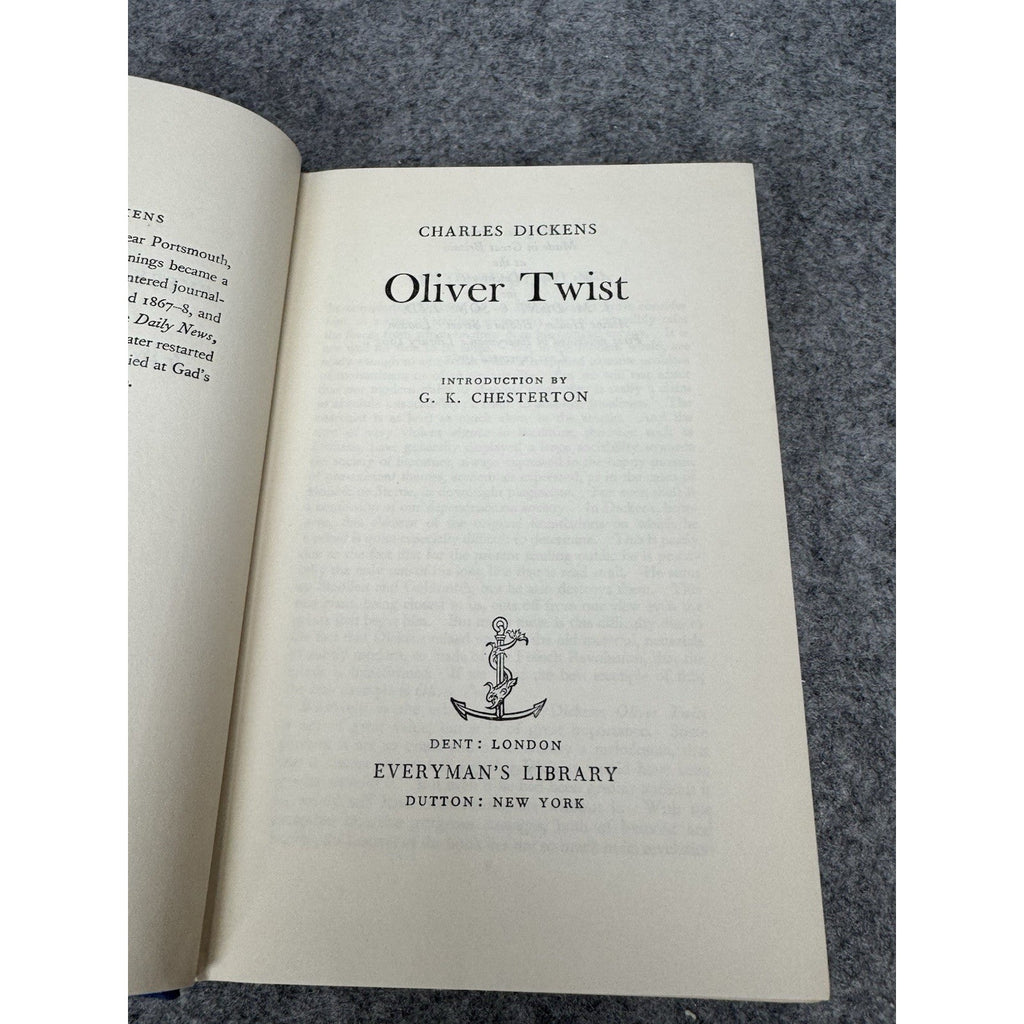 1963 Oliver Twist Charles Dickens Everyman’s Library Hardcover DJ Chesterton