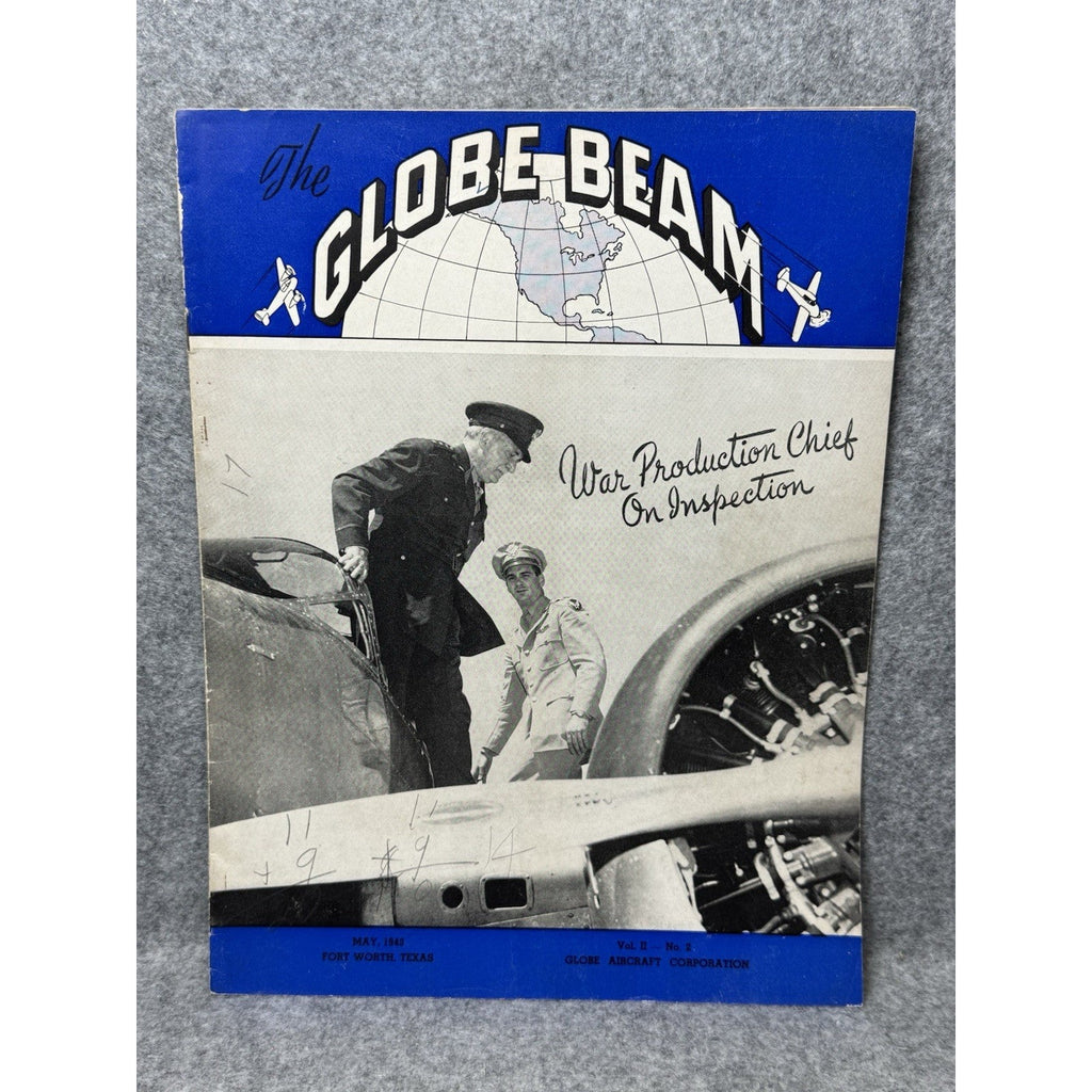 1943 Globe Beam Aircraft Magazine WWII Fort Worth Texas Knudsen May Aviation.