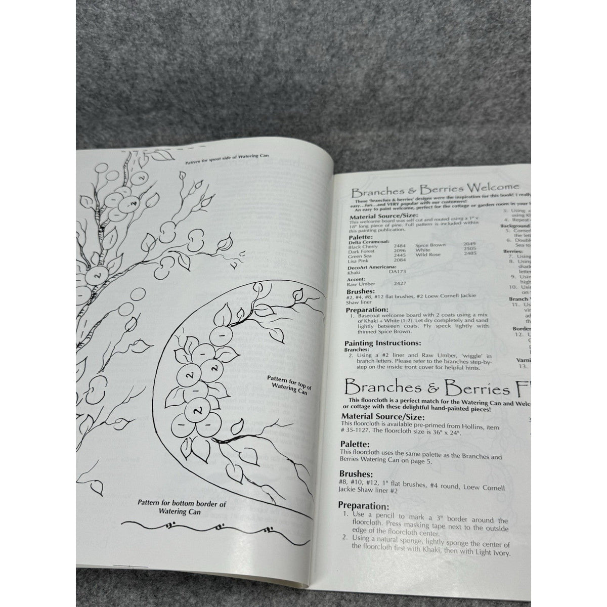 Branches Berries & Blossoms Lynne Deptula 1997 Tole Painting Floral Pattern Book