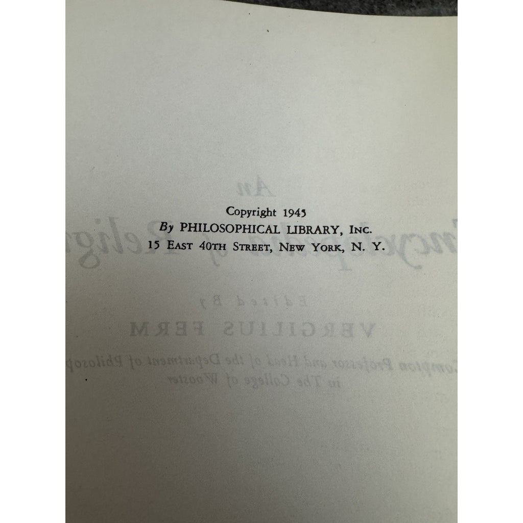 1945 An Encyclopedia of Religion Vergilius Ferm HC DJ Philosophical
