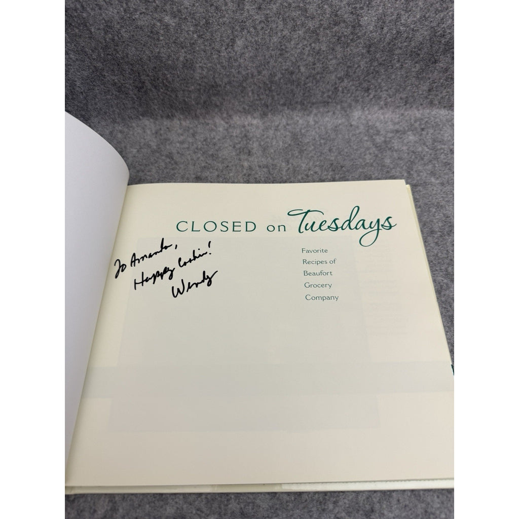 Signed Closed on Tuesdays Beaufort Grocery Company Cookbook HC 2010