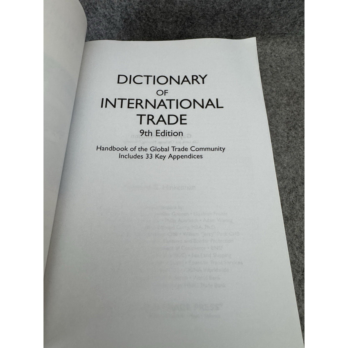 Dictionary of International Trade 9th Ed Edward Hinkelman DHL Paperback