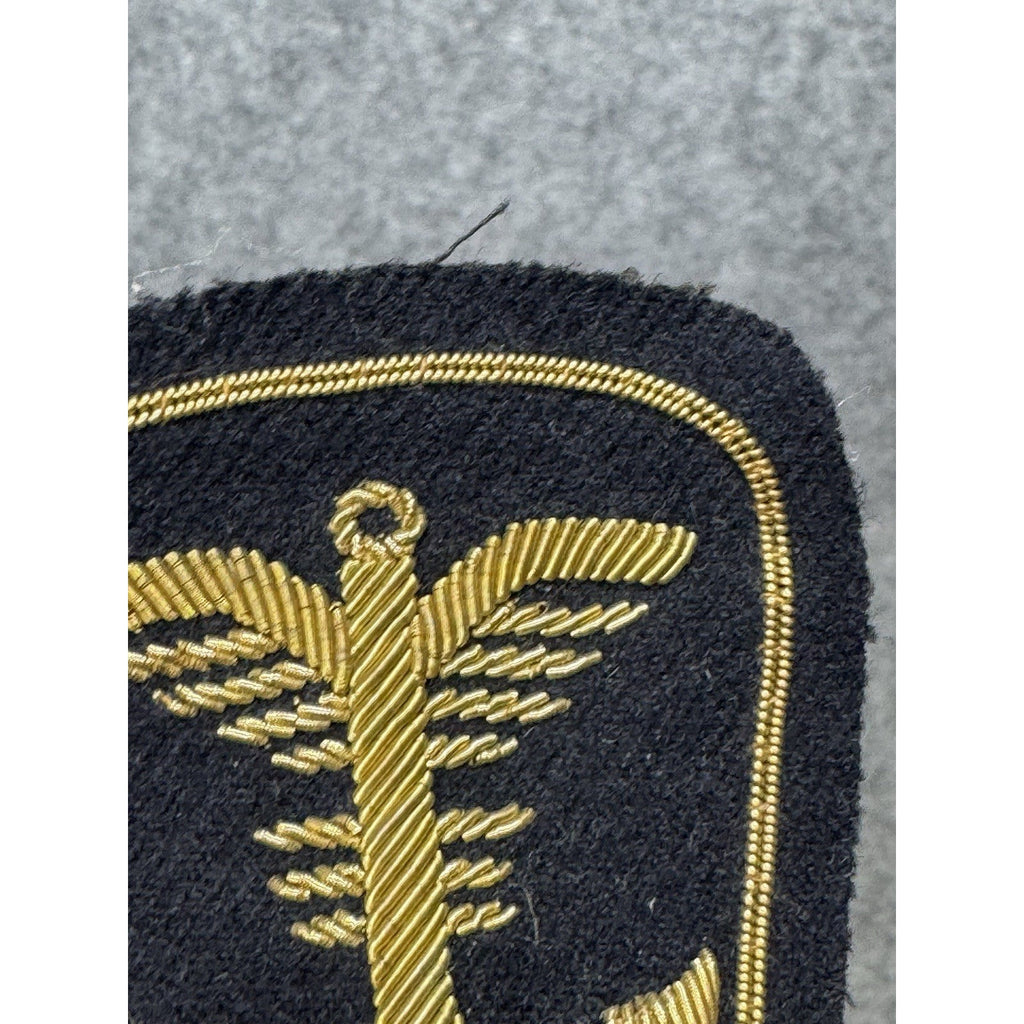 Kriegsmarine Style Coastal Artillery Gold Bullion Anchor Naval Sleeve Patch