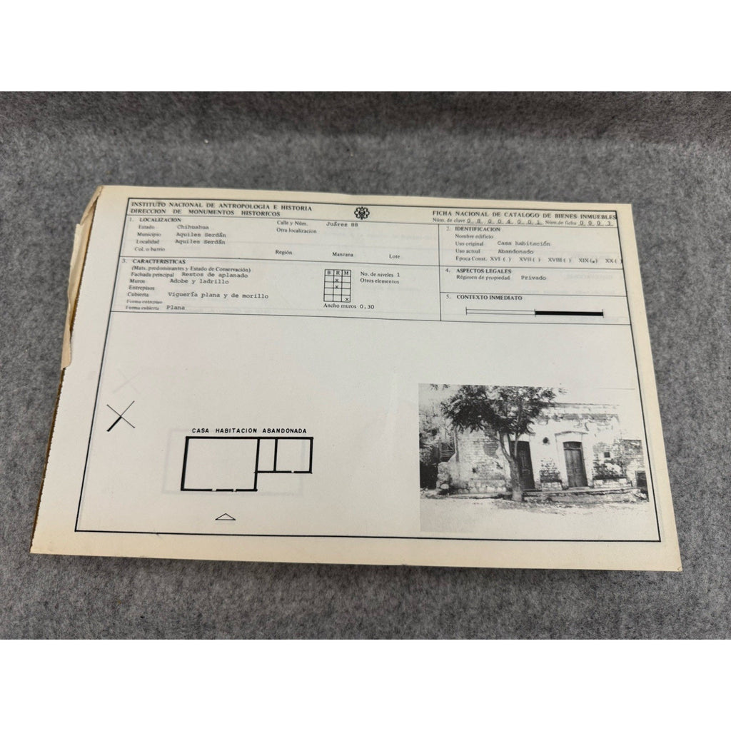 1986 Monumentos Historicos Inmuebles Chihuahua Tomo II INAH PB No Cover