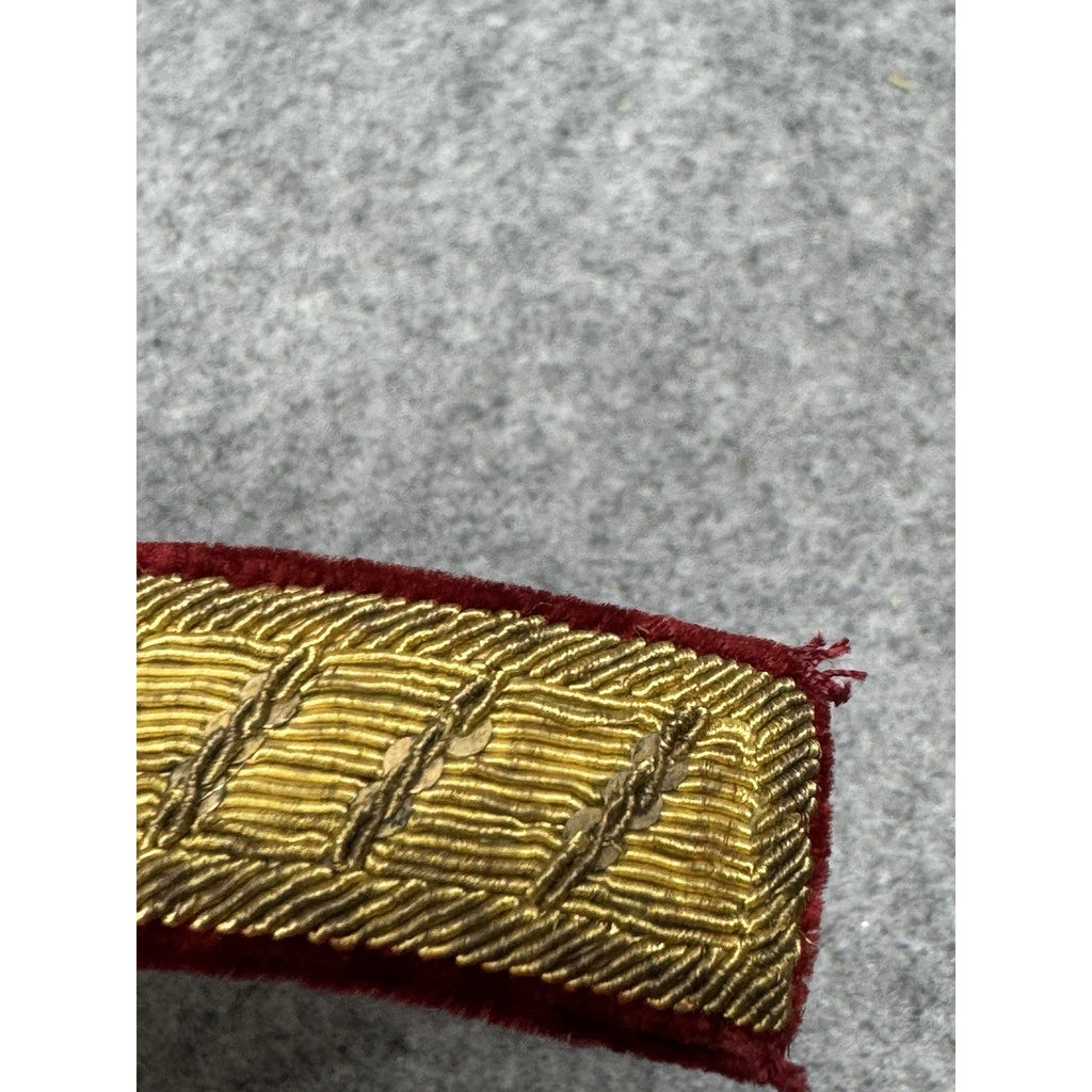 French Medical Officer Bullion Epaulette Holders Pair Red Velvet Shoulder Straps
