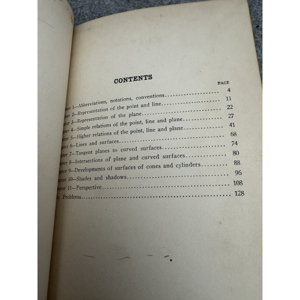 Descriptive Geometry 1915 H.W. Miller Third Edition Hardcover Engineering
