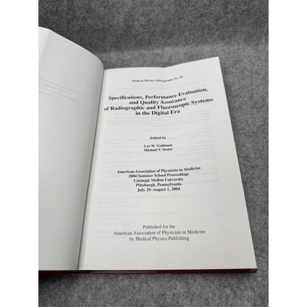 AAPM Monograph 30 Radiographic Fluoroscopic Systems Digital Era 2004 HC