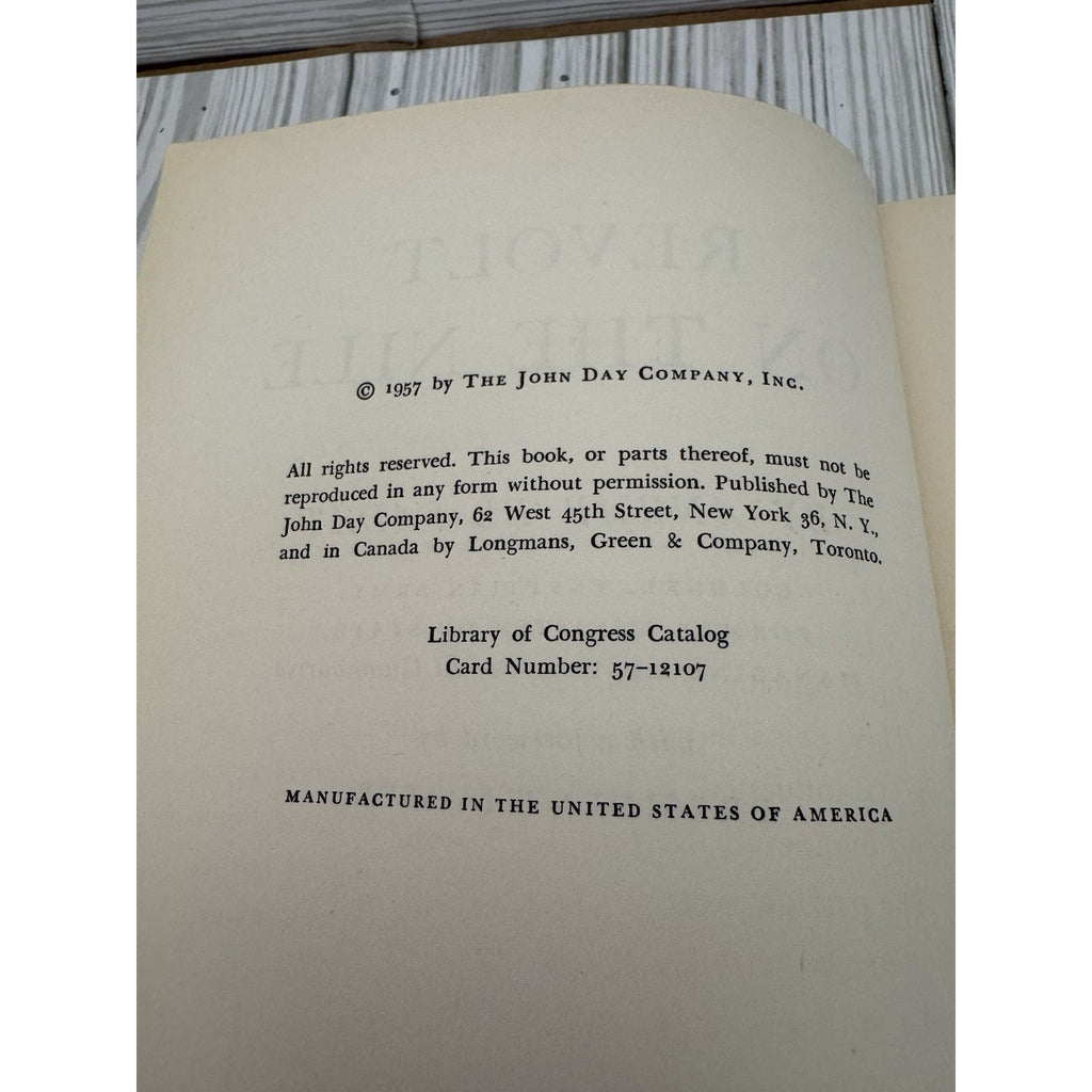 Revolt on the Nile by Colonel Anwar El Sadat - John Day Co HC 1957