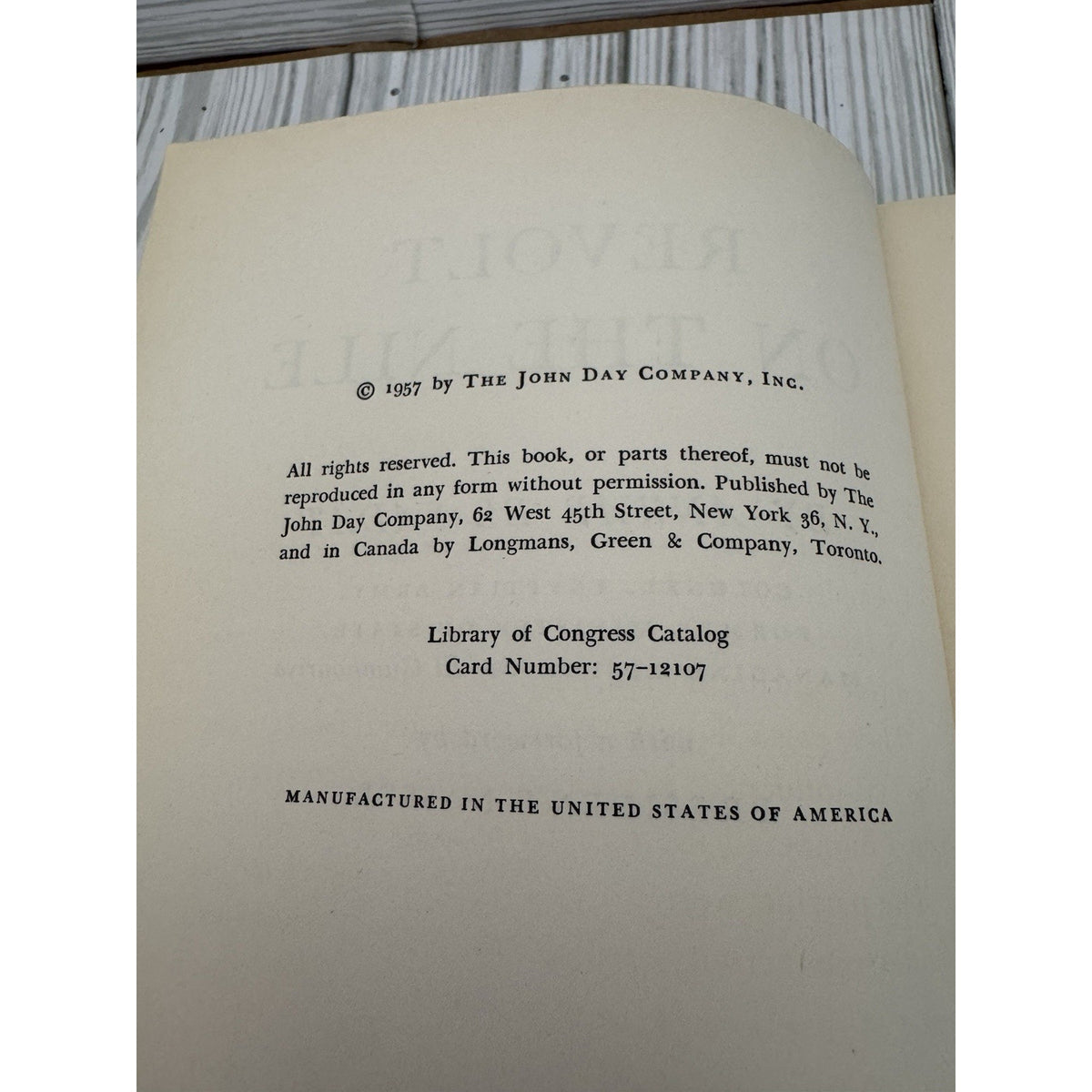 Revolt on the Nile by Colonel Anwar El Sadat - John Day Co HC 1957