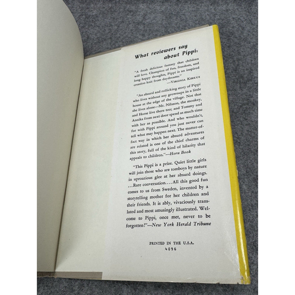 Pippi Longstocking Astrid Lindgren Vintage Hardcover DJ Glanzman Book Club