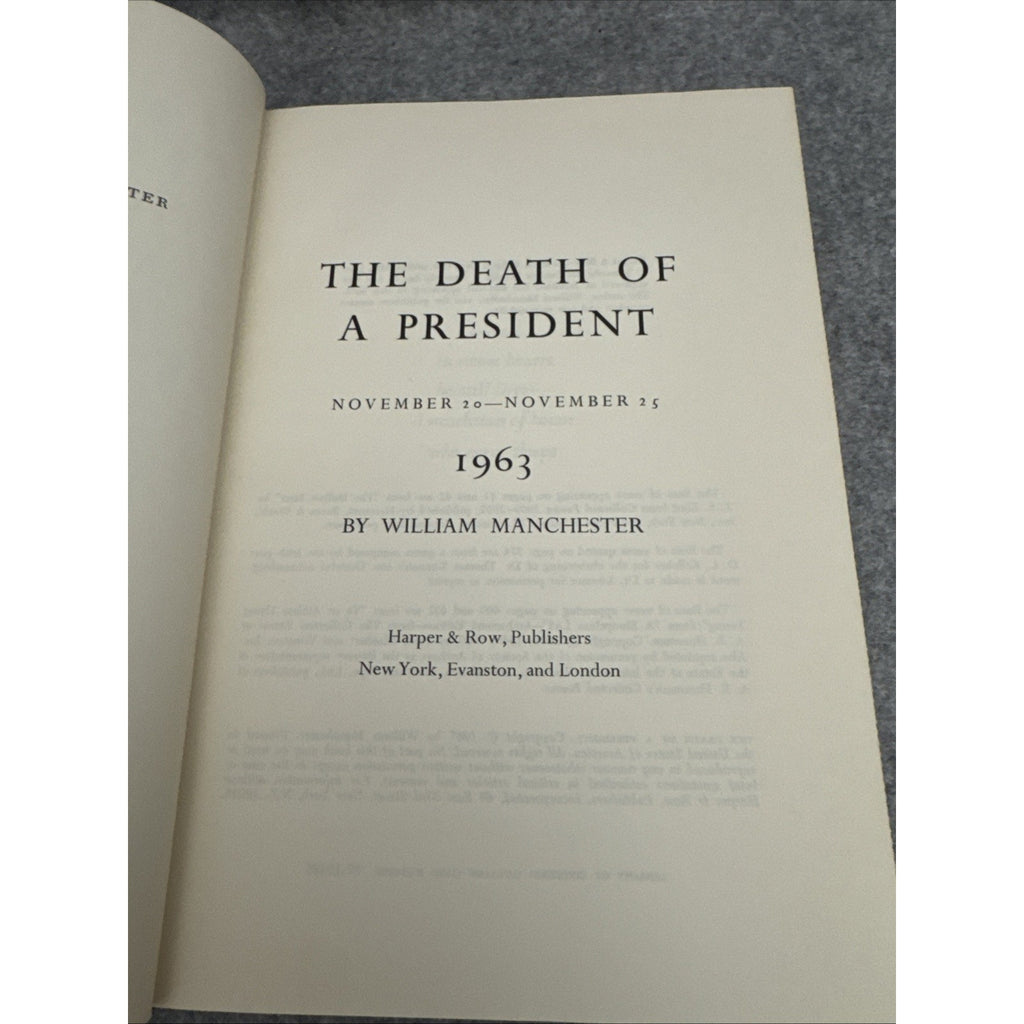 Vintage The Death Of A President William Manchester JFK Assassination Hardcover