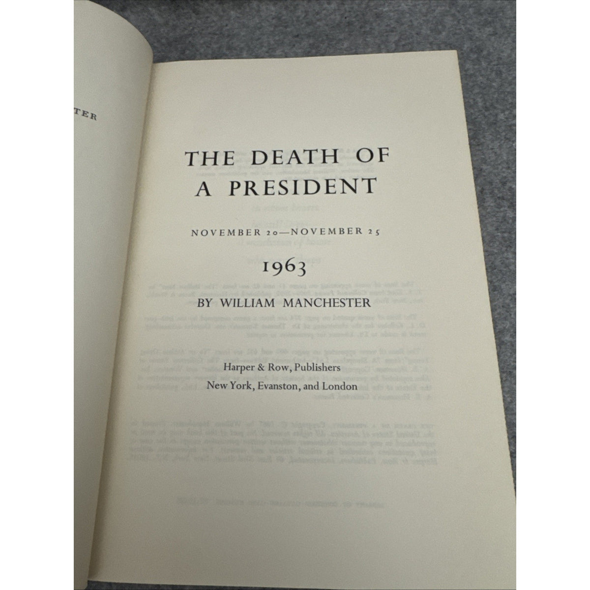 Vintage The Death Of A President William Manchester JFK Assassination Hardcover