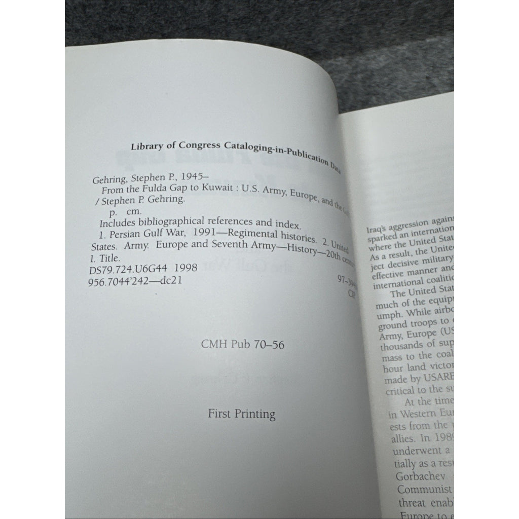 From the Fulda Gap to Kuwait by Stephen P. Gehring (PB 1998)