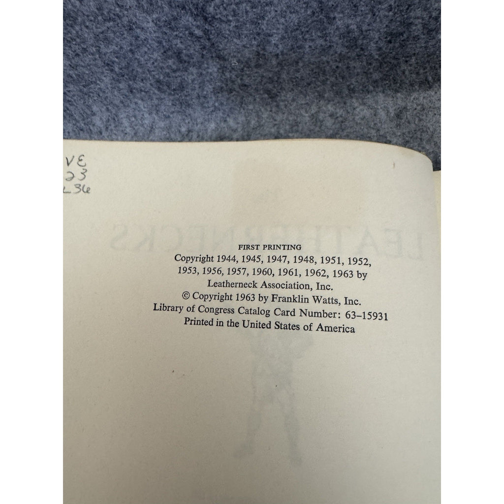 1963 The Leathernecks U.S. Marine Corps History HC DJ 1st Printing