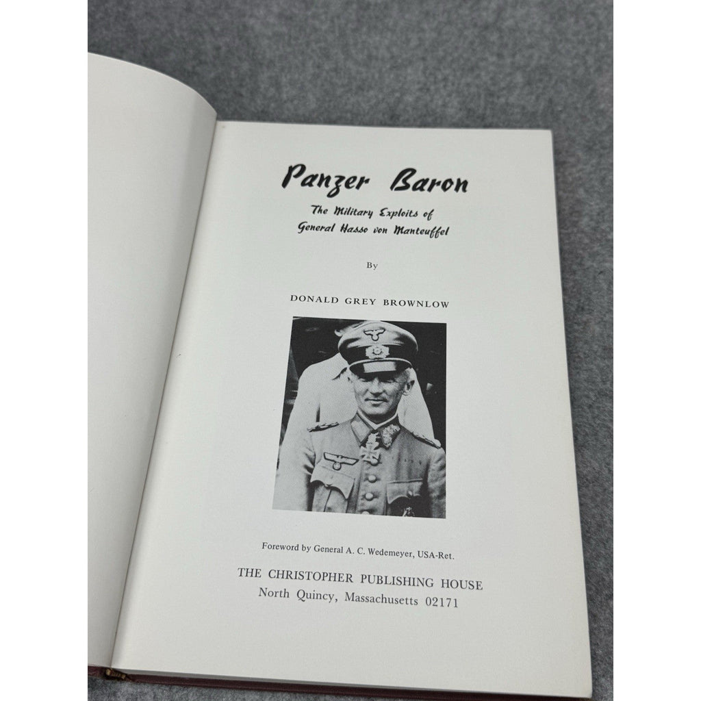 Panzer Baron 1975 Hasso von Manteuffel Signed Card Brownlow Inscribed WWII