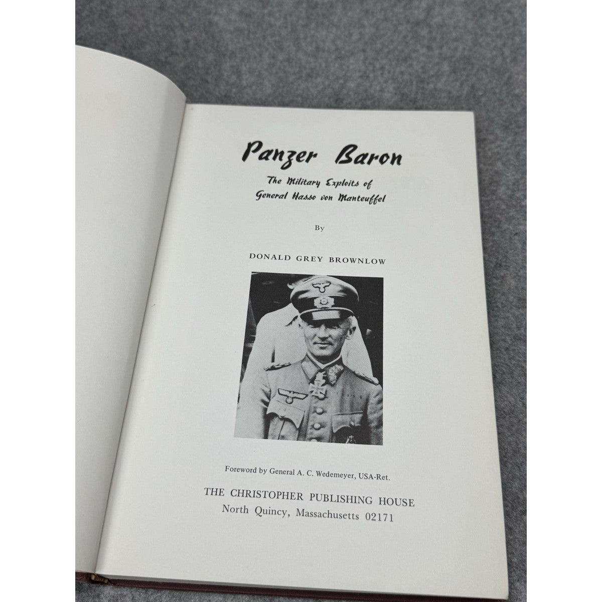 Panzer Baron 1975 Hasso von Manteuffel Signed Card Brownlow Inscribed WWII