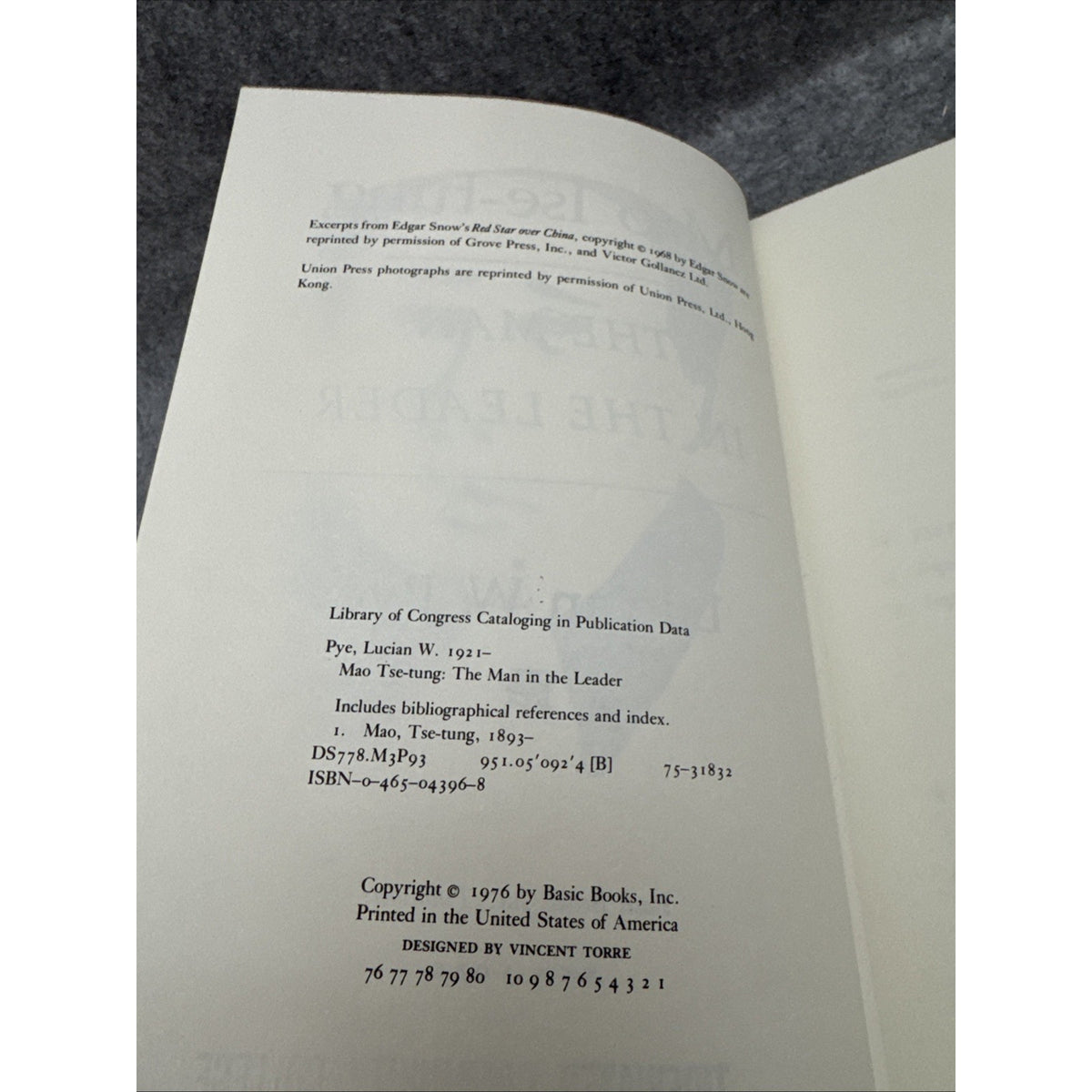 Mao Tse-Tung : The Man in the Leader Hardcover Lucian W. Pye
