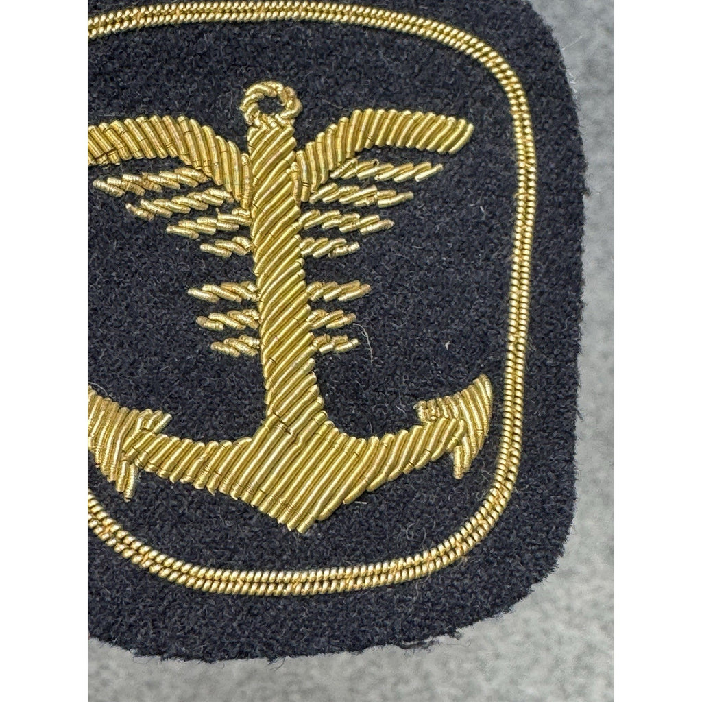 Kriegsmarine Style Coastal Artillery Gold Bullion Anchor Naval Sleeve Patch
