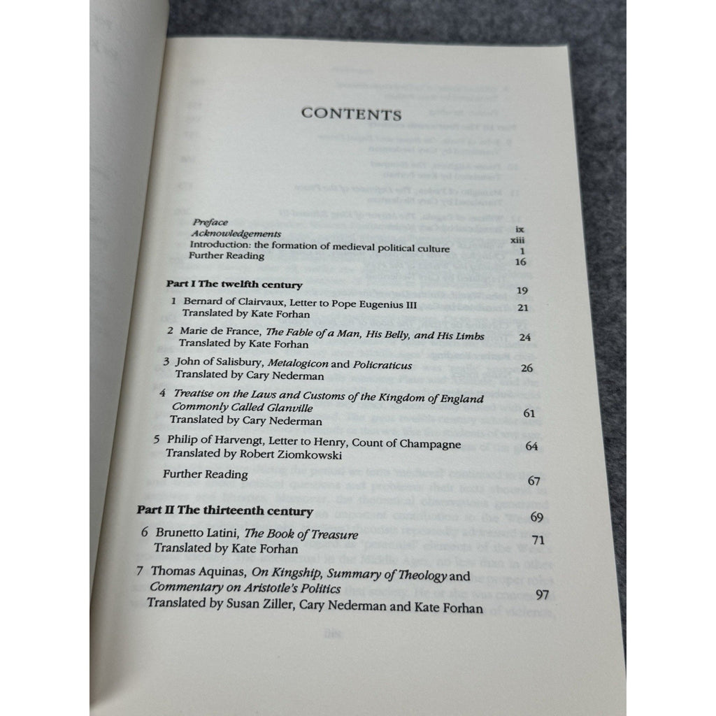 Medieval Political Theory A Reader 1993 First Edition Nederman Forhan Paperback