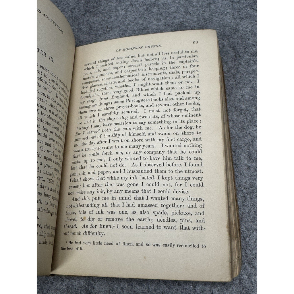 1889 Robinson Crusoe Daniel Defoe W H Lambert Classics for Children Antique
