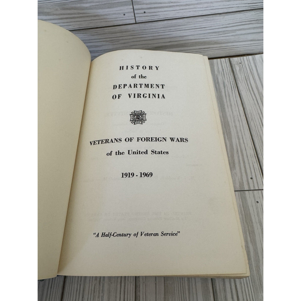 History Dept Virginia Veterans Foreign Wars 1919-1969 HC VFW Book
