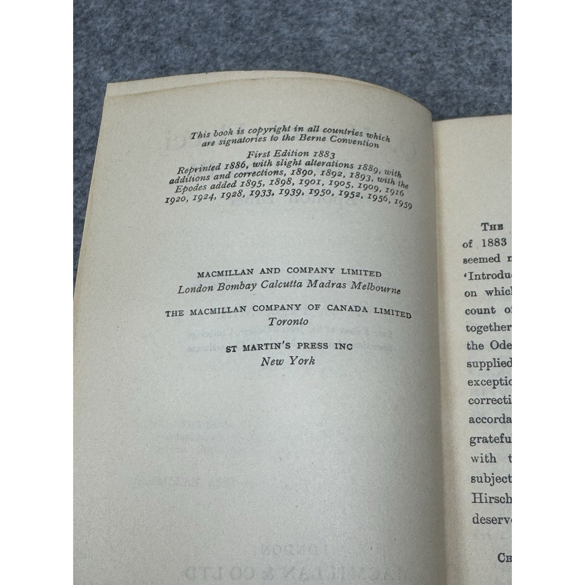 Horace Odes & Epodes Latin T.E. Page 1959 Macmillan Classical Poetry HC