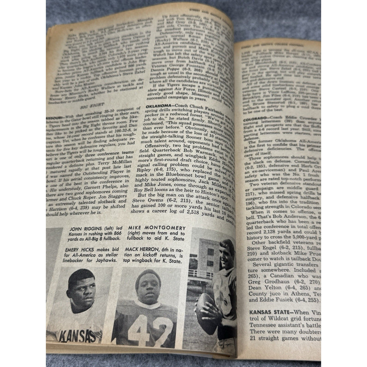 1969 Street & Smith’s College Football Yearbook Steve Kiner Tennessee Vols