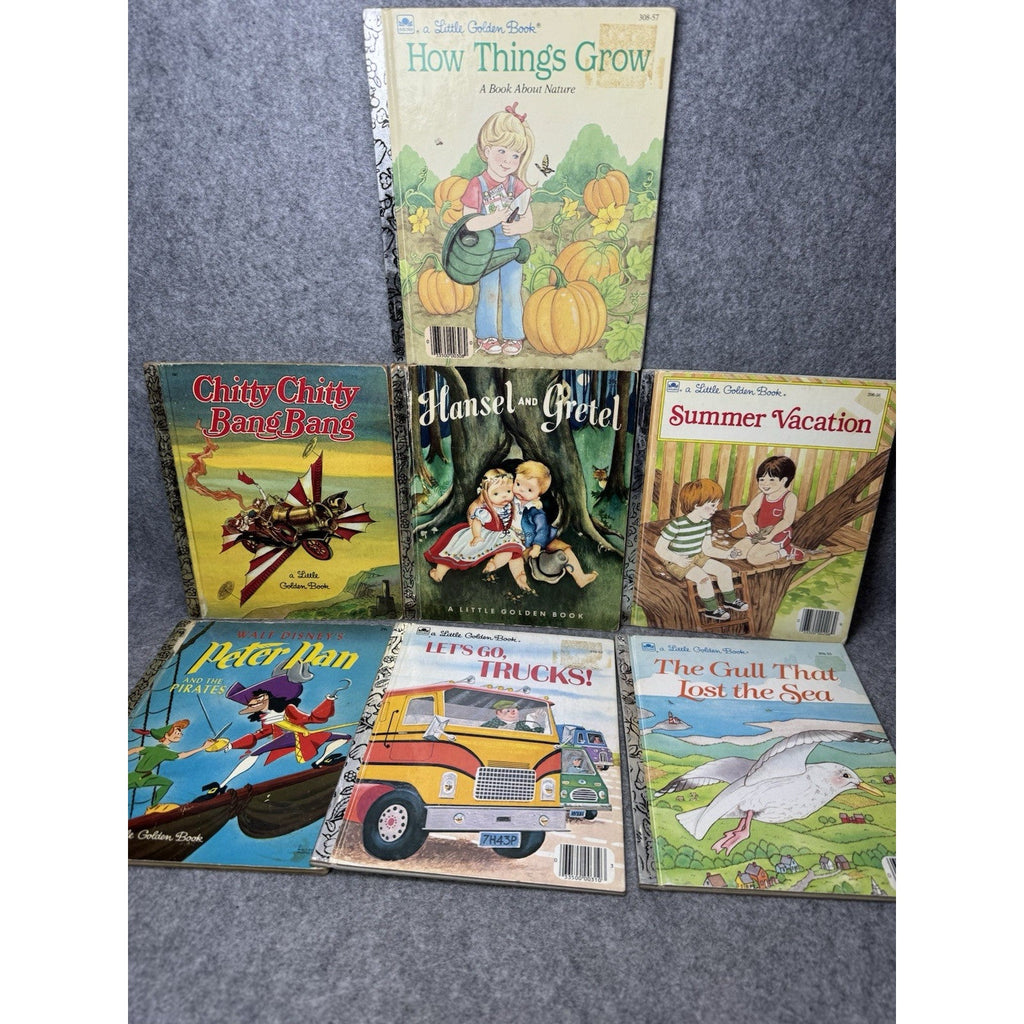 Vintage Little Golden Books Lot of 7 Peter Pan Chitty Chitty Bang Bang Hansel