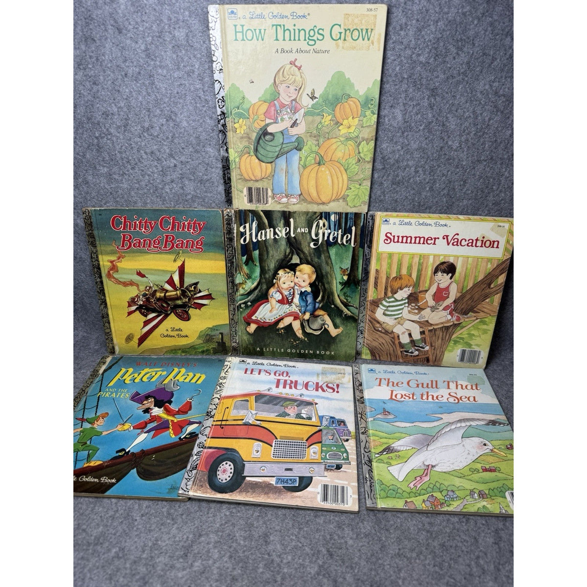 Vintage Little Golden Books Lot of 7 Peter Pan Chitty Chitty Bang Bang Hansel