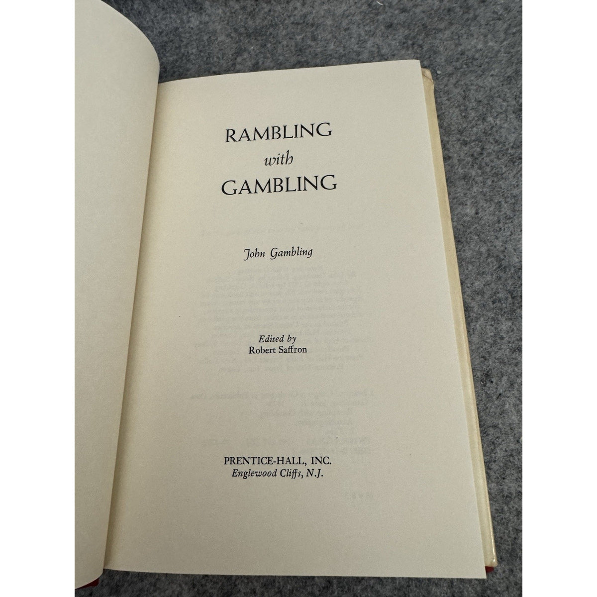 Signed Rambling With Gambling John Gambling 1972 HCDJ WOR Radio Memoir
