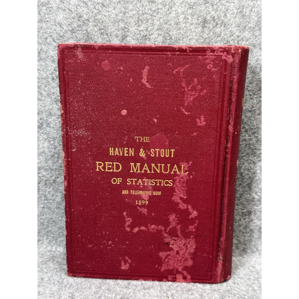 1899 Haven & Stout Red Manual of Statistics Telegraphic Code Hardcover