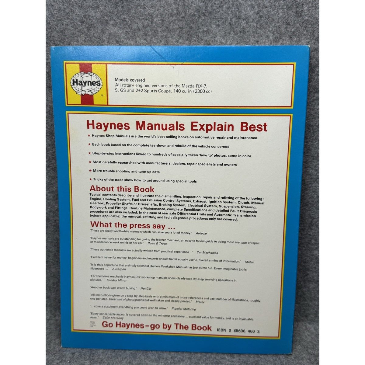 1980 Mazda RX-7 Rotary Haynes Owners Workshop Repair Manual S GS Sports Coupe